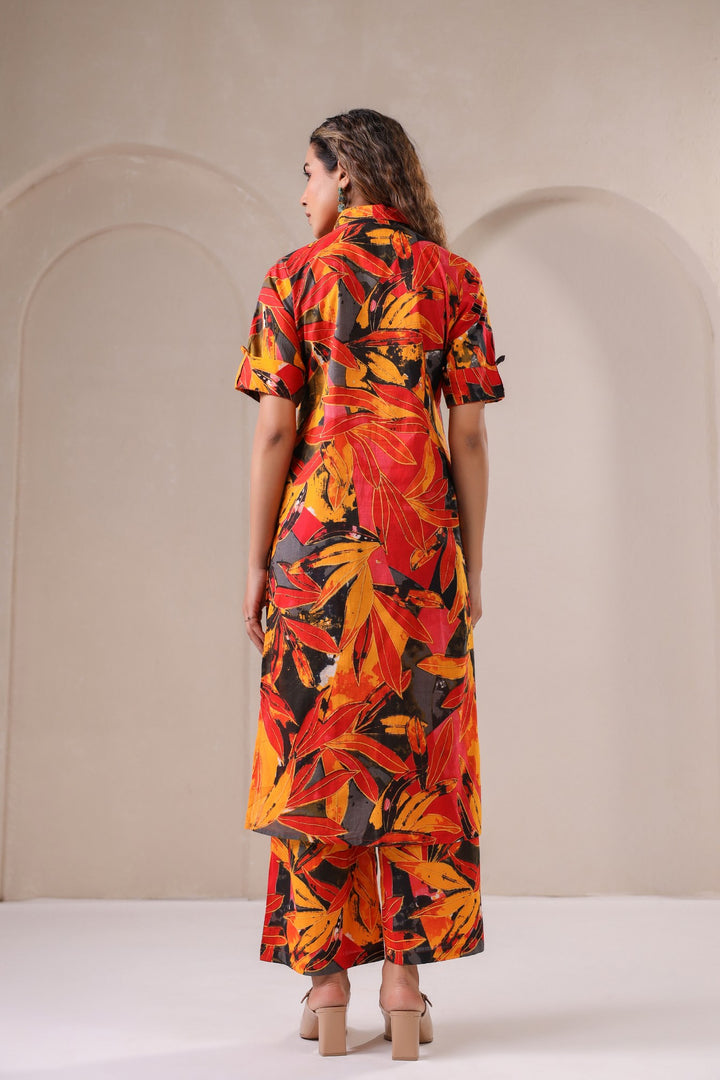 Ember Bloom – Fiery Printed Co-Ord Set