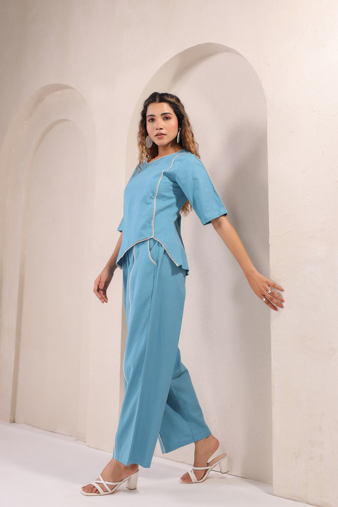 Serene Azure – Asymmetrical Co-Ord Set