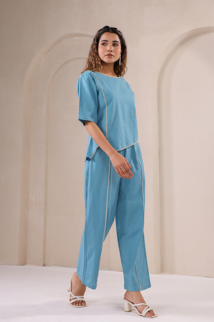 Serene Azure – Asymmetrical Co-Ord Set