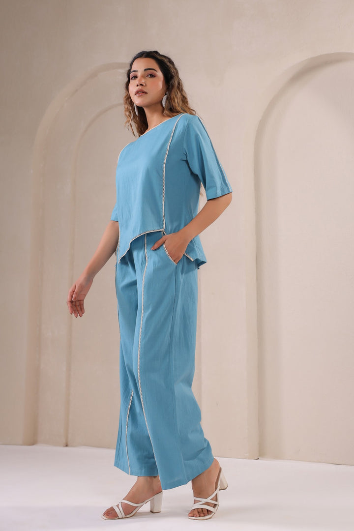 Serene Azure – Asymmetrical Co-Ord Set