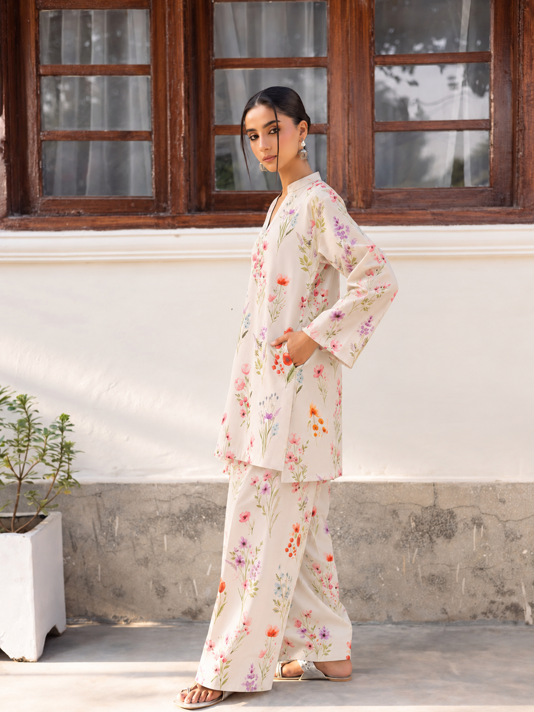 Meadow Floral Farsi Salwar side view