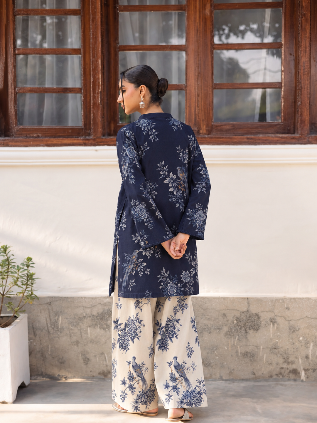 Midnight Botanical Farsi Salwar back view